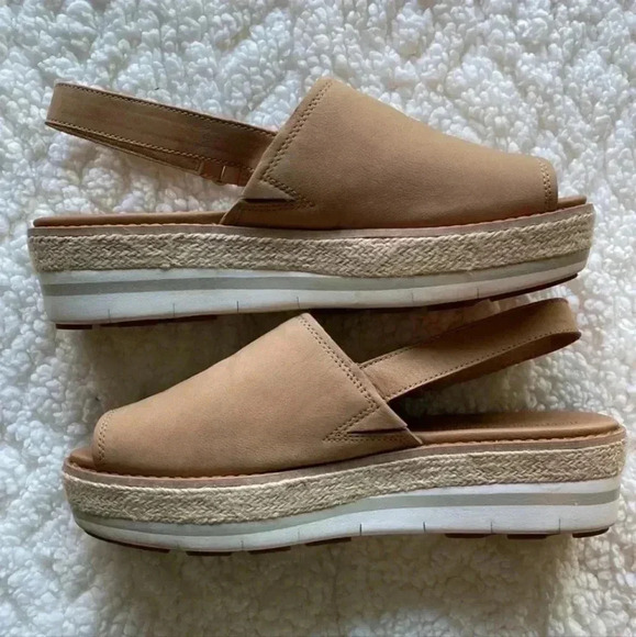 Timberland Emerson Point Peep-Toe Leather Espedrille Sandals Women's Size 5.5 - Picture 1 of 8